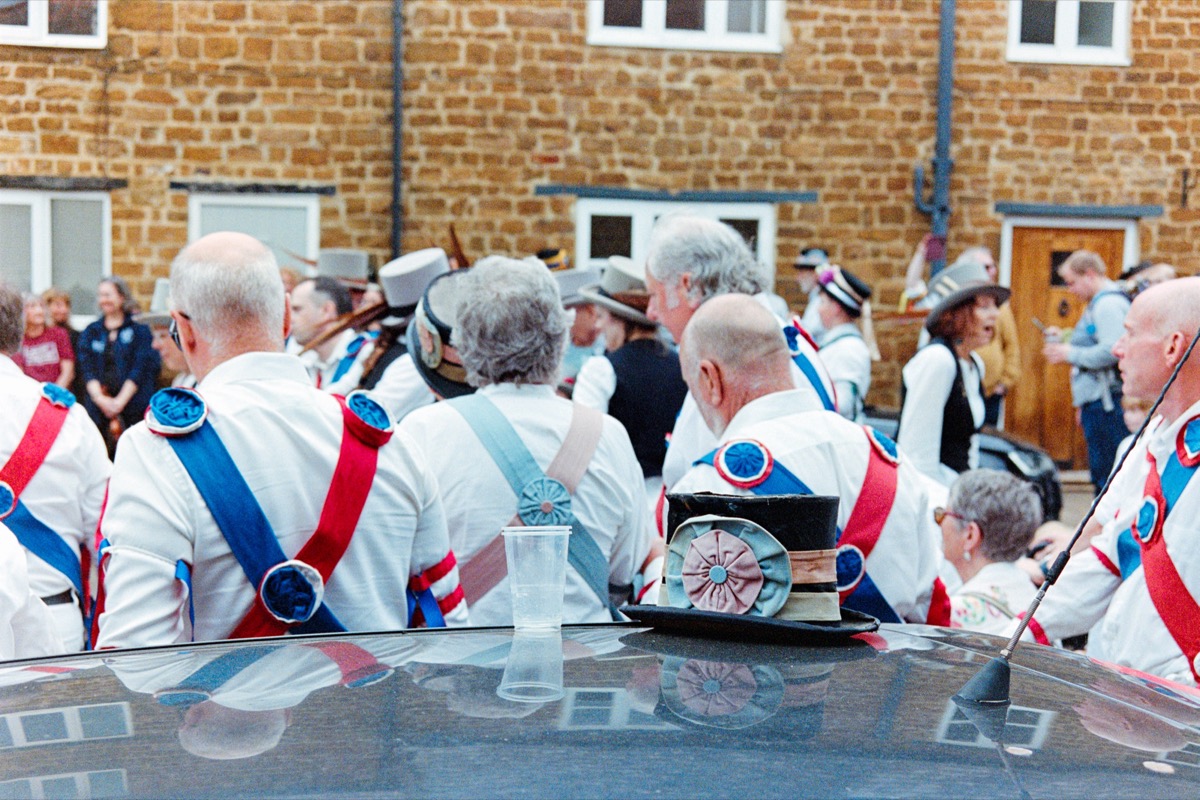 Morris dancers performing at Adderbury village