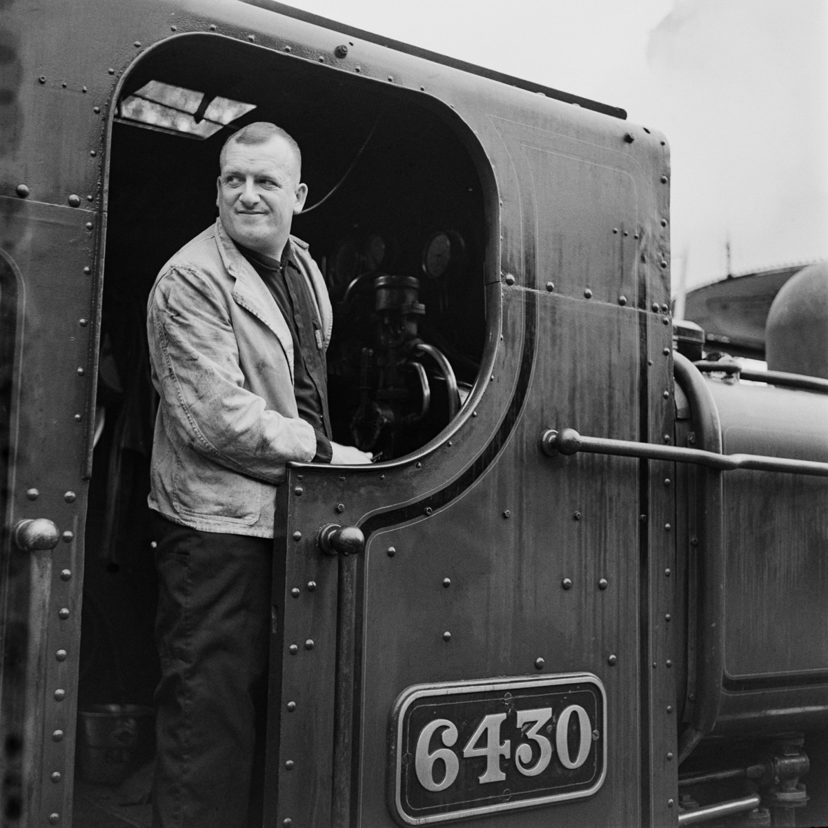 Gwili Railway volunteer driver in the locomotive cab