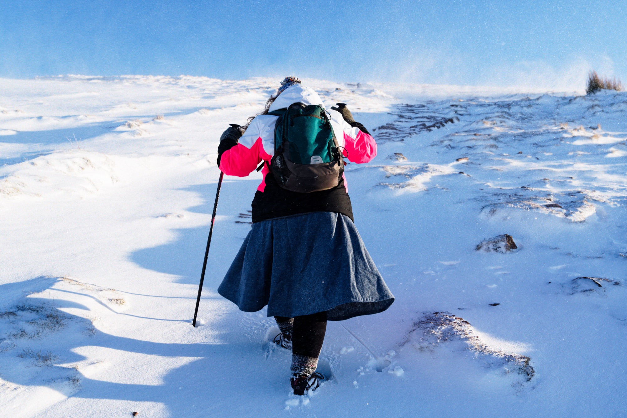 Walking through snow, Brecon Beacons