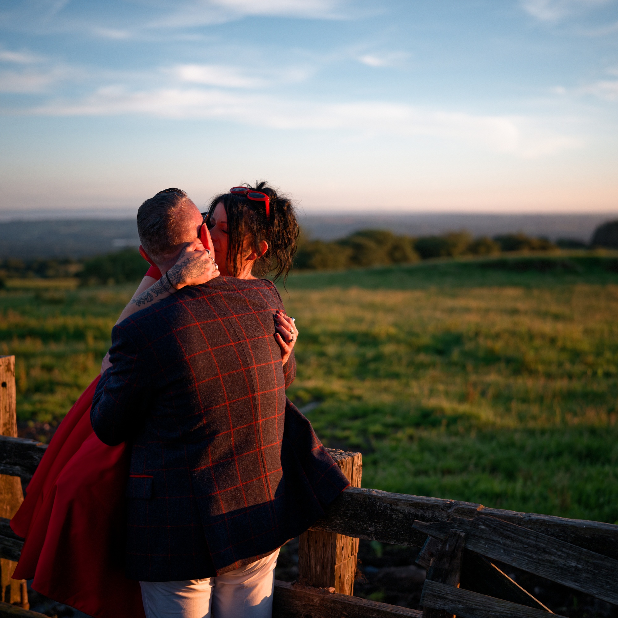 Bride and groom on their wedding day, South Wales