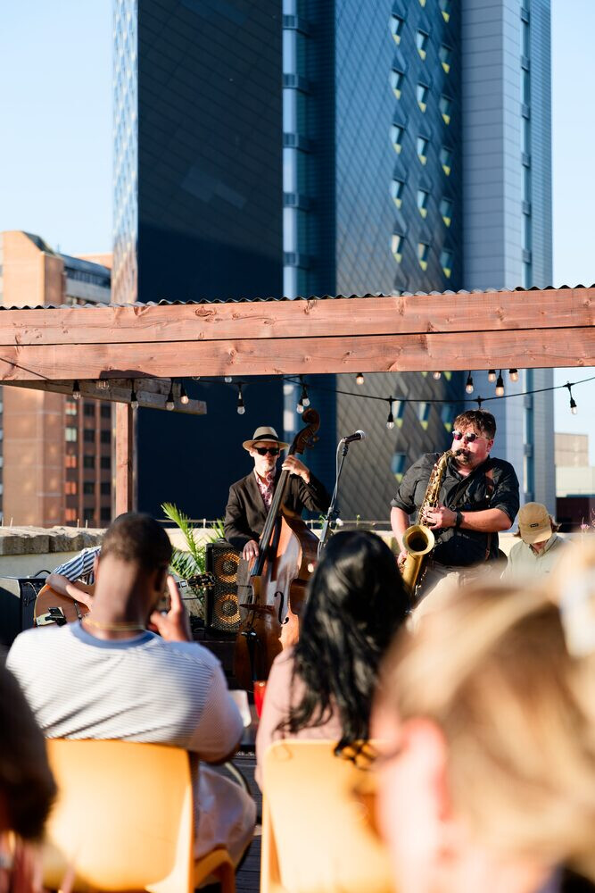 Jazz band on the roof at Jacob's Roof Garden